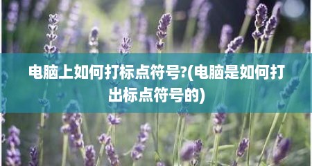 电脑上如何打标点符号?(电脑是如何打出标点符号的)