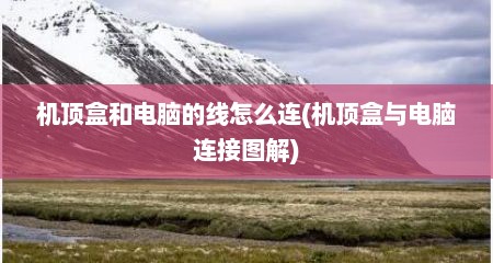 机顶盒和电脑的线怎么连(机顶盒与电脑连接图解)