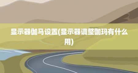 显示器伽马设置(显示器调整伽玛有什么用)