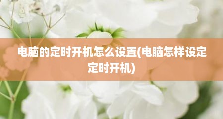 电脑的定时开机怎么设置(电脑怎样设定定时开机)