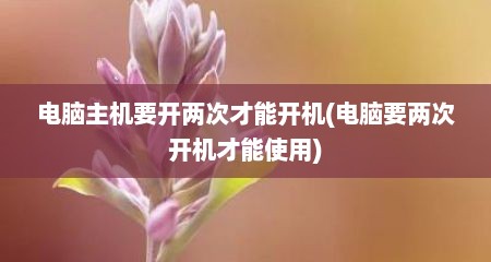 电脑主机要开两次才能开机(电脑要两次开机才能使用)