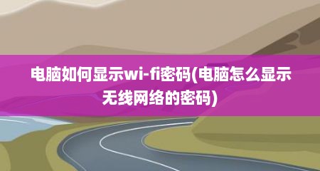 电脑如何显示wi-fi密码(电脑怎么显示无线网络的密码)