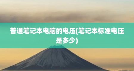 普通笔记本电脑的电压(笔记本标准电压是多少)