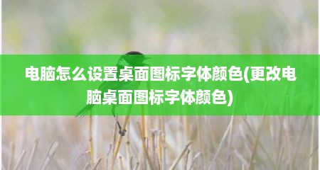 电脑怎么设置桌面图标字体颜色(更改电脑桌面图标字体颜色)