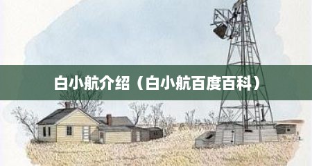 白小航介绍（白小航百度百科）