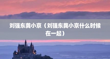 刘强东龚小京（刘强东龚小京什么时候在一起）