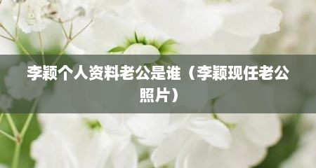 李颖个人资料老公是谁（李颖现任老公照片）