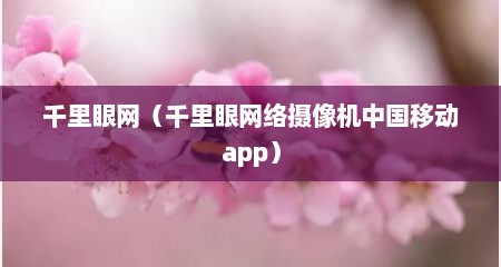 千里眼网（千里眼网络摄像机中国移动app）