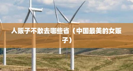 人贩子不敢去哪些省（中国最美的女贩子）