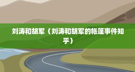 刘涛和胡军（刘涛和胡军的帐篷事件知乎）