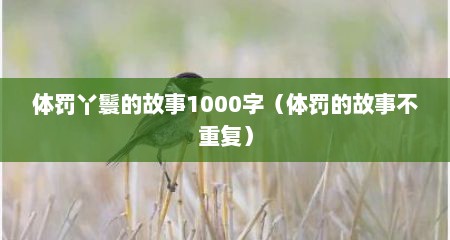 体罚丫鬟的故事1000字（体罚的故事不重复）