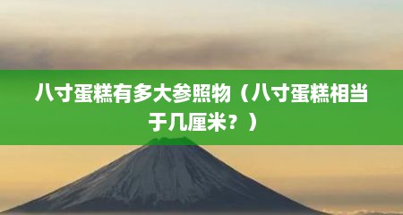 八寸蛋糕有多大参照物（八寸蛋糕相当于几厘米？）