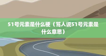 51号元素是什么梗（骂人说51号元素是什么意思）