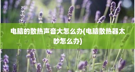 电脑的散热声音大怎么办(电脑散热器太吵怎么办)