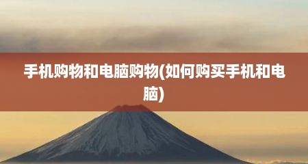 手机购物和电脑购物(如何购买手机和电脑)