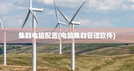 集群电脑配置(电脑集群管理软件)