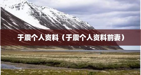 于震个人资料（于震个人资料前妻）