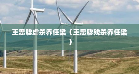 王思聪虐杀乔任梁（王思聪残杀乔任梁）