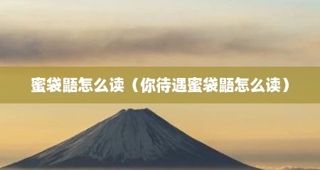 蜜袋鼯怎么读（你待遇蜜袋鼯怎么读）