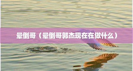 晕倒哥（晕倒哥郭杰现在在做什么）