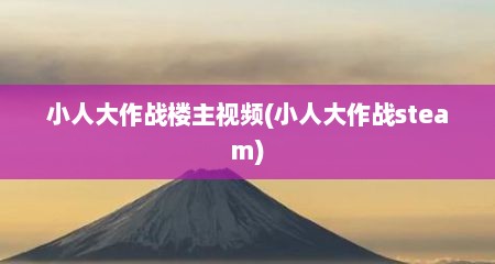 小人大作战楼主视频(小人大作战steam)