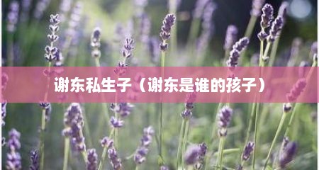 谢东私生子（谢东是谁的孩子）
