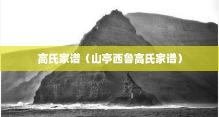 高氏家谱（山亭西鲁高氏家谱）