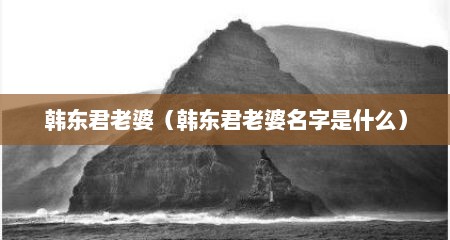 韩东君老婆（韩东君老婆名字是什么）