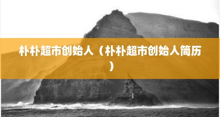 朴朴超市创始人（朴朴超市创始人简历）