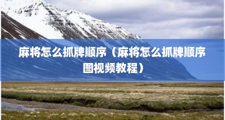 麻将怎么抓牌顺序（麻将怎么抓牌顺序图视频教程）