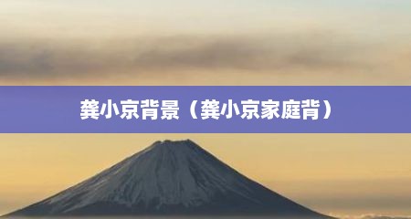 龚小京背景（龚小京家庭背）
