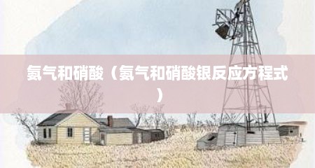 氨气和硝酸（氨气和硝酸银反应方程式）