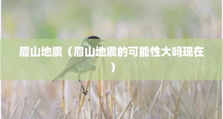 眉山地震（眉山地震的可能性大吗现在）