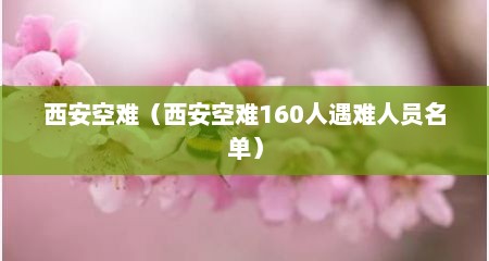 西安空难（西安空难160人遇难人员名单）