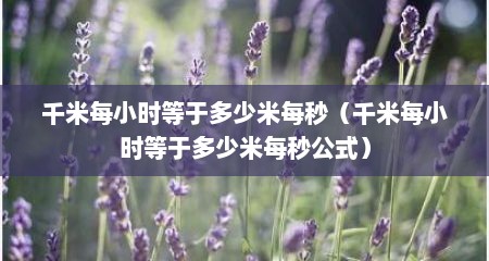 千米每小时等于多少米每秒（千米每小时等于多少米每秒公式）