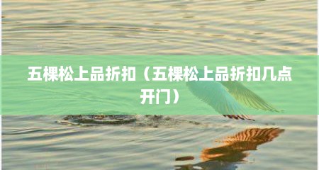 五棵松上品折扣（五棵松上品折扣几点开门）