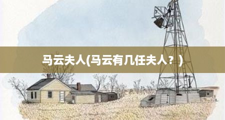 马云夫人(马云有几任夫人？)