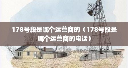 178号段是哪个运营商的（178号段是哪个运营商的电话）