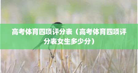 高考体育四项评分表（高考体育四项评分表女生多少分）