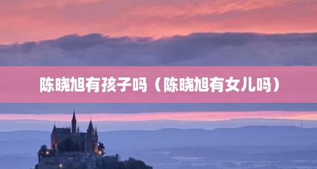 陈晓旭有孩子吗（陈晓旭有女儿吗）