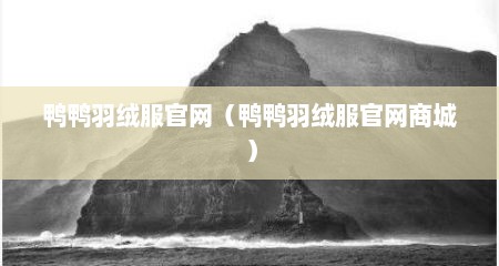 鸭鸭羽绒服官网（鸭鸭羽绒服官网商城）