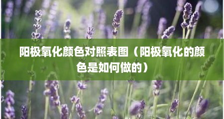 阳极氧化颜色对照表图（阳极氧化的颜色是如何做的）