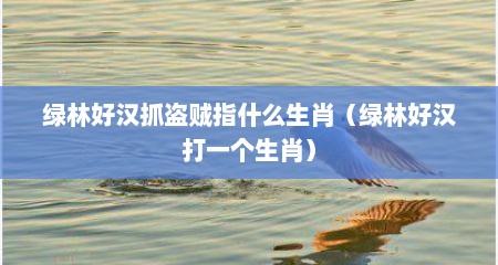 绿林好汉抓盗贼指什么生肖（绿林好汉打一个生肖）