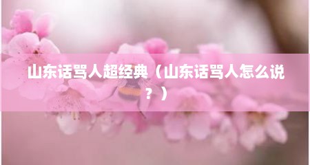山东话骂人超经典（山东话骂人怎么说？）
