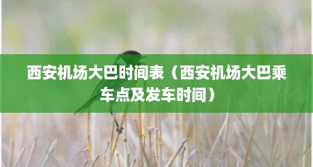 西安机场大巴时间表（西安机场大巴乘车点及发车时间）