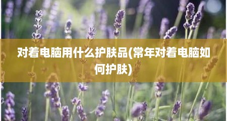 对着电脑用什么护肤品(常年对着电脑如何护肤)