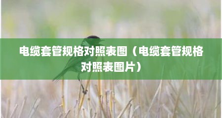 电缆套管规格对照表图（电缆套管规格对照表图片）