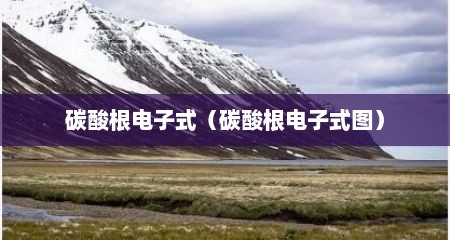 碳酸根电子式（碳酸根电子式图）