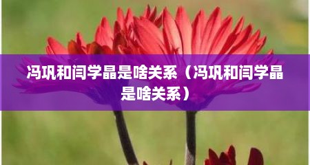 冯巩和闫学晶是啥关系（冯巩和闫学晶是啥关系）