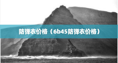 防弹衣价格（6b45防弹衣价格）